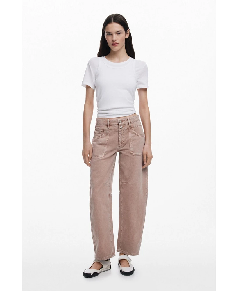 Desigual Women's Balloon jeans with double waist