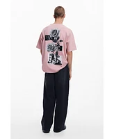 Desigual Men's Lithograph roses T-shirt