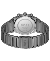 Hugo Boss Men's Candor Quartz Chronograph Ionic Plated Gray Stainless-Steel Watch, 41mm