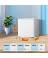 Kismile Mini Freezer,1.1 Cu.ft Upright Freezer with Reversible Single Door,Removable Shelves,Small Freezer with Adjustable Thermostat for Home/Kitchen