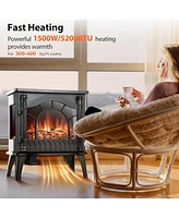 Kismile Electric Fireplace Heater, 20" Infrared Fireplace Heater 1000/1500W, 3D Realistic Flames Effect, Etl Certificated, Adjustable Flame Brightness