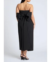 Eloquii Plus Pleated Bodice Bow Detail Dress