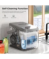 Kismile Ice Makers Countertop,28Lbs/Day,Collapsible Portable Countertop Ice Maker Machine with Handle, 2 Sizes of Ice Cube,9 Pcs/7 Mins,Small Ice Make