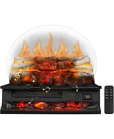 Kismile 20" Electric Fireplace Log Heater with Crackling Sound, 750W/1500W, Remote, Timer & Overheat Protection for Home/Office