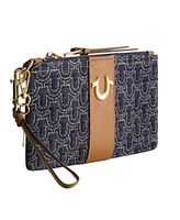 True Religion Quilted Horseshoe Wristlet Pouch