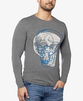 Men's Outlined Skull Rhinestone Graphic Long Sleeves T-Shirts