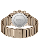 Hugo Boss Men's Candor Quartz Chronograph Ionic Plated Beige Gold-Tone Stainless-Steel Watch, 41mm