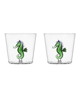 Ichendorf Marine Garden Seahorse Tumblers, 11.8 oz, Set of 2