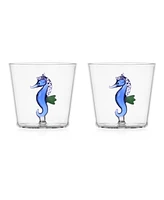 Ichendorf Marine Garden Seahorse Tumblers, 11.8 oz, Set of 2