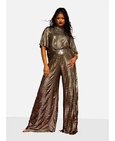 Rebdolls Women's Joy Liquid Metal Wide Leg Pants