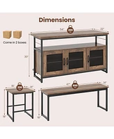 4 Piece Kitchen Island Set with Bench and Storage