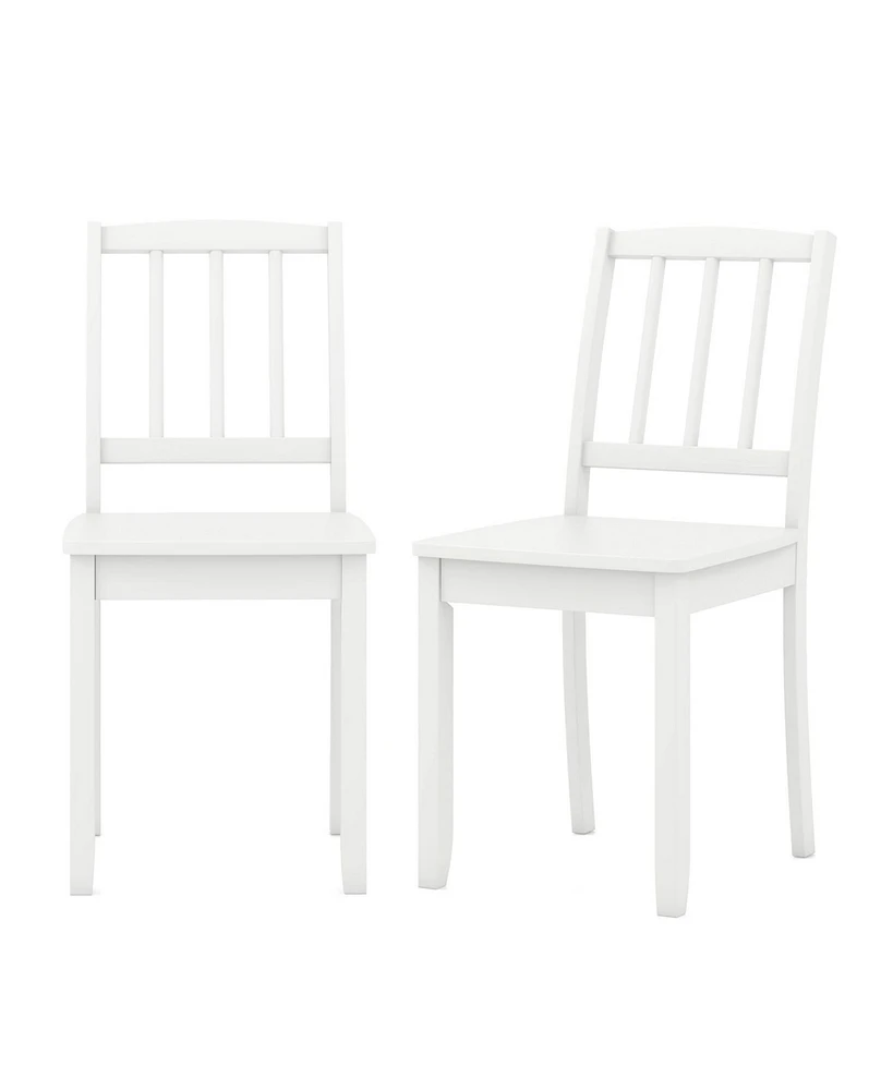Wood Dining Chair Set of 2 with Rubber Legs
