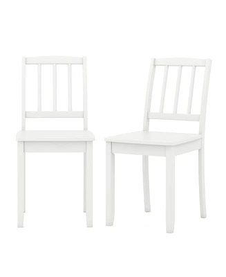Wood Dining Chair Set of 2 with Rubber Legs