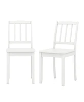 Wood Dining Chair Set of 2 with Rubber Legs