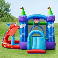 Kids Inflatable Bounce House Dragon Jumping Slide Bouncer Castle Fun Outdoor Playset for Kids