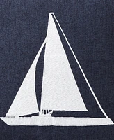 Nautica Sailboat Horizons Embroidered Square Pillow, 20" X 20"