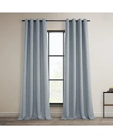 Half Price Drapes Heather Grey Grommet Textured Faux Linen Room Darkening Curtain