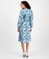Boss Orange Women's Printed Blouson-Sleeve Midi Dress