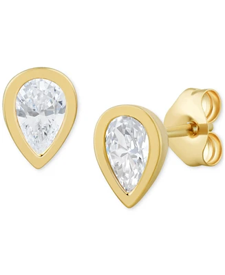 Diamond Pear Bezel Stud Earrings (1/2 ct. t.w.) in 14K Gold