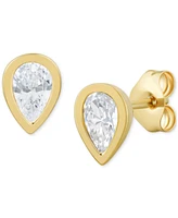 Diamond Pear Bezel Stud Earrings (1/2 ct. t.w.) in 14K Gold