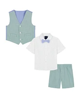 Nautica Baby Boys Shirt, Bowtie, Linen-Look Vest & Shorts