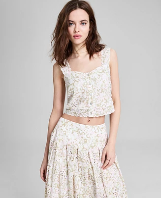 And Now This Women's Sleeveless Eyelet Tank Top, Exclusively at Macy's