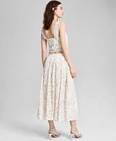 Now This Womens Sleeveless Eyelet Tank Top Midi Skirt Exclusively At Macys