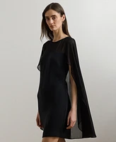 Lauren Ralph Women's Cape Georgette Cocktail Dress