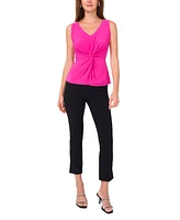 Msk Women's V-Neck Sleeveless Twist-Front Top