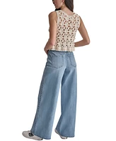 Dkny Jeans Women's Crochet Scoop-Neck Cotton Top