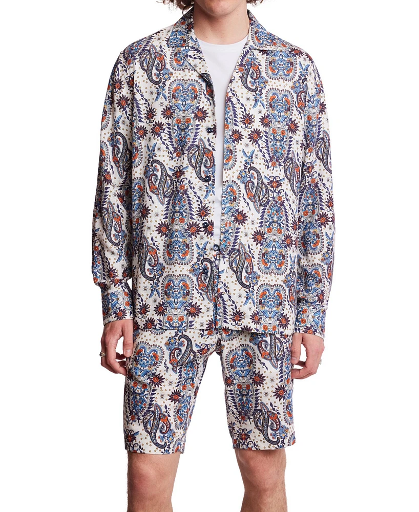 Paisley & Gray Men's Slim Fit Long Sleeve Button-Front Camp Shirt