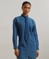 Lauren Ralph Women's Denim Tie-Neck Shirtdress