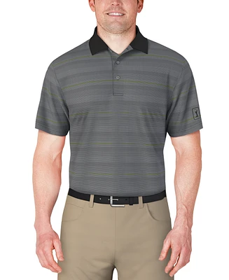 Pga Tour Men's Short Sleeve Birdseye Jacquard Polo Shirt