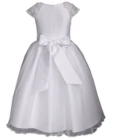 Bonnie Jean Big Girls Cascading Flower Applique Communion Dress