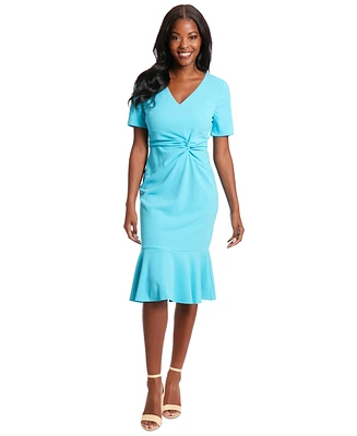 London Times Petite Twisted Sheath Dress