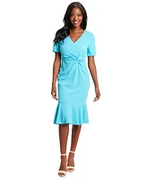 London Times Petite Twisted Sheath Dress