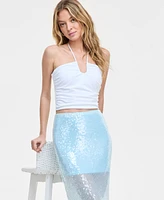 Bar Iii Women's Smocked Halter Top, Exclusively at Macy's