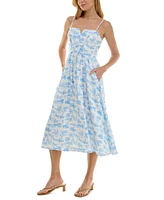 Trixxi Juniors' Toile Corset-Laced Midi Dress