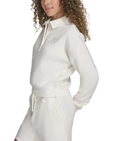 Starter Women's Polo-Collar Long-Sleeve Sweatshirt