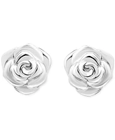 Giani Bernini Rose Stud Earrings in Sterling Silver or 18k Gold-Plated Sterling Silver, Exclusively at Macy's