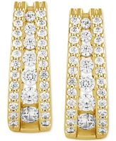 Diamond Triple Row Oval Hoop Earrings (1-1/2 ct. t.w.) in 14k Gold