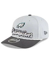 New Era Big Boys and Girls Gray/Charcoal Philadelphia Eagles Super Bowl Lix Champions Locker Room Trophy Collection 9SEVENTY Rope Adjustable Hat