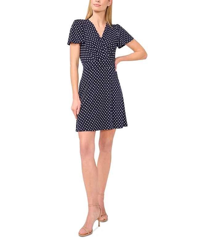 Home | CeCe Women's Knit Flutter-Sleeve Faux-Wrap Dress at Plaza Las  Americas in San Juan, PR