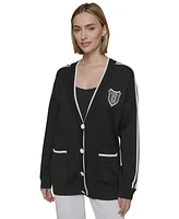 Karl Lagerfeld Paris Women's Varsity Patch Cardigan