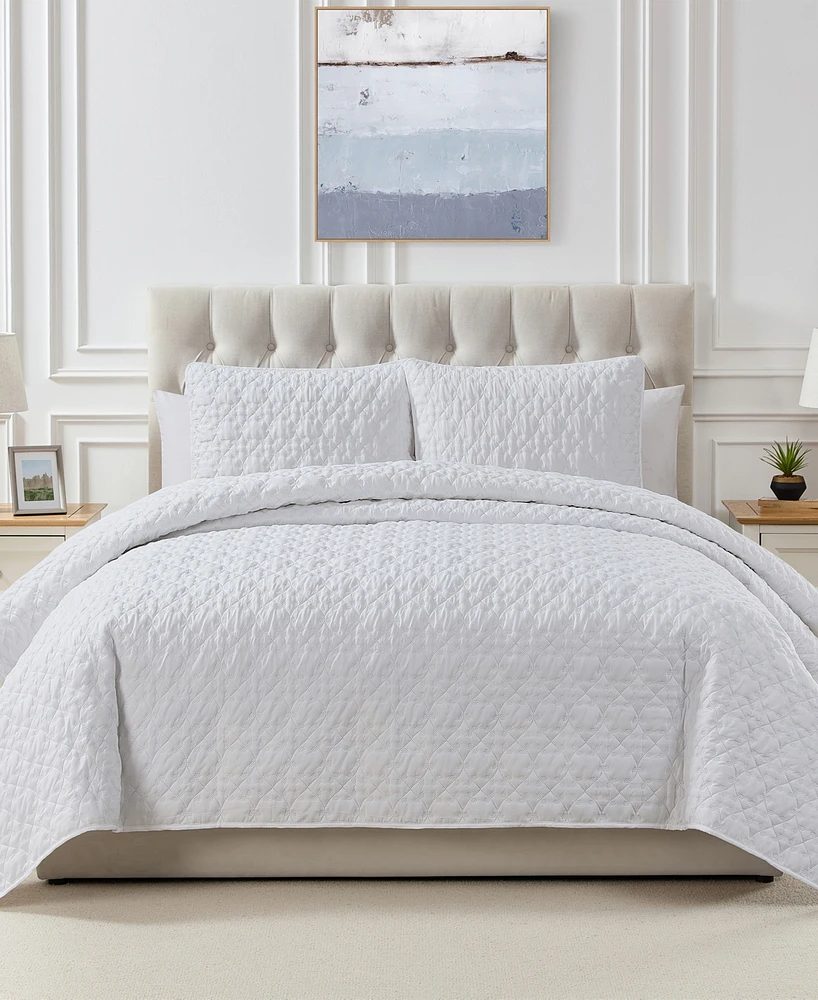 Seventh Studio Leaf Solid Pinsonic Microfiber -Pc. Quilt Set