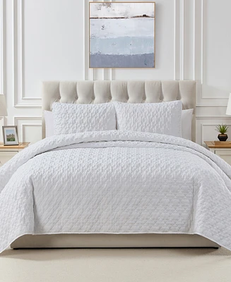 Seventh Studio Leaf Solid Pinsonic Microfiber -Pc. Quilt Set