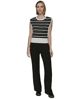 Karl Lagerfeld Paris Women's Sleeveless Stripe Sweater