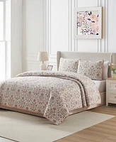 Seventh Studio Province Floral Damask Pinsonic Microfiber 3-Pc. Quilt Set, King