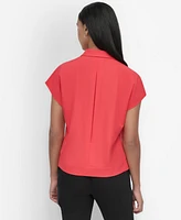 Dkny Women's Dolman-Sleeve Hidden-Placket Camp Shirt