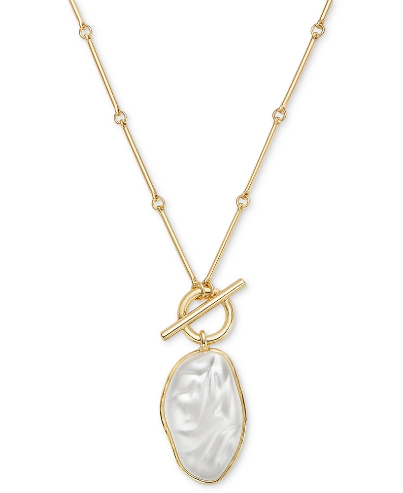 Style & Co Gold-Tone Imitation Pearl Pendant Long Necklace, 28" + 3" extender, Exclusively at Macy's